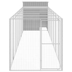 Chicken Cage with Run Light Grey 165x863x181 cm Galvanised Steel 3189116