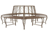 Tree Bench 8-Seater 160 x 89 cm Steel Antique Brown Round 42029501