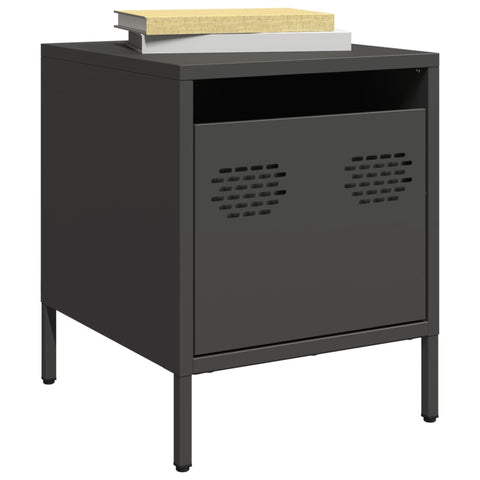 ZNTS Bedside Cabinets 2 pcs Black 35x39x43.5 cm Steel 851245