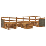 Outdoor Sofa Set 7 pcs Natural Solid Acacia Wood 3384645