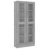 Vitrine Cabinet Grey Sonoma 82.5x30.5x185 cm Engineered Wood 815622