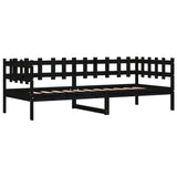 Day Bed without Mattress Black 90x200 cm Solid Wood Pine 840381