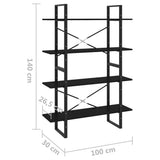 Book Cabinet Black Engineered wood, Metal 100x30x140 cm 806478