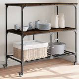 Kitchen Trolley Smoked Oak 100x50x95 cm Engineered Wood 842308