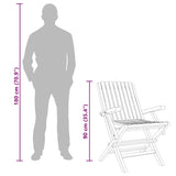 Folding Garden Chair Set of 4 Natural Teak Solid Teak Wood 3155055