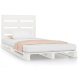 Bed Frame without Mattress White 90x190 cm Single Solid Wood Pine Single 3190496