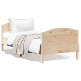 Bed Frame without Mattress 75x190 cm Small Single Solid Wood Pine 842574