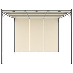 Garden Gazebo with Side Curtain 4x3x2.25 m Cream 47994