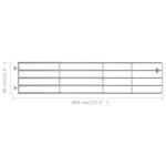 5 Bar Field Gate Steel x90 cm Silver 145987