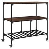 Kitchen Trolley Brown Oak 100x50x95 cm Engineered Wood 842310