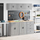 Garage Cabinets 6 pcs Grey Sonoma Engineered Wood 3328346