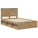 Bed Frame Artisian Oak 120 x 190 cm Solid Pine Wood 3411045