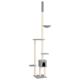 Floor to Ceiling Cat Tree Light Grey 258.5-284.5 cm 171718