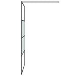 Walk-in Shower Wall Black 115x195 cm Half Frosted ESG Glass 152128