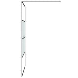 Walk-in Shower Wall Black 115x195 cm Half Frosted ESG Glass 152128