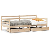 Daybed with Drawers without Mattress White 80x200 cm Solid Wood 3302064