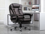 PU Leather Executive Office Chair, High Back Swivel Chair with Retractable Footrest, Adjustable T3398P328186