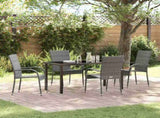 Garden Dining Set 5 pcs Grey Powder-Coated Steel 3379410