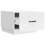 Coffee Table with Drawer White 49 x 50 x 37 cm Engineered Wood 895425
