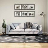 Shaggy Rug PAMPLONA High Pile Modern Black and Cream 160x230 cm 375413
