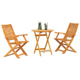 Folding Bistro Set Folding 3 pcs Brown Solid Acacia Wood 3375699