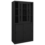 Office Cabinet with Sliding Door Anthracite 90x40x180 cm Steel 335965