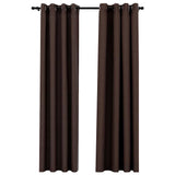 321202 Linen-Look Blackout Curtains with Grommets 2pcs Taupe 140x245cm