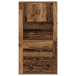 Highboard with Drawer Old wood 80 x 33 x 150 cm Engineered wood 3334343