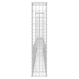U-shape Gabion Basket with 3 Posts Iron 260x20x100 cm 151276