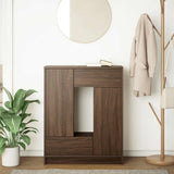 Sideboard with Drawers and Doors Brown Oak 73x31x90 cm 861856