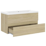 Sink Cabinet with Built-in Basin Sonoma Oak Engineered Wood 3071561