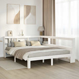 ZNTS Bookcase Bed without Mattress White 160x200 cm Solid Wood Pine 3324377