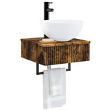 Wall-Mounted Wash Basin Smoked Oak 40 x 41 x 40.5 cm 890183