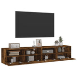 TV Wall Cabinets 2 pcs Smoked Oak 80x30x30 cm Engineered Wood 836877