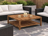 Coffee Table LAREN Natural 100.5 x 98 x 45 cm Solid Acacia Wood 901391