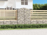 Arched Gabion Basket 100x30x180/200 cm Galvanised Iron 153429
