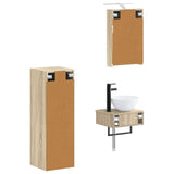 Bathroom Cabinet Set 4 pcs Sonoma Oak 40 x 10.5 x 60.5 cm 3407361