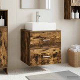Wall-Mounted Sink Vanity Smoked Oak 49.5 x 41 x 62.5 cm 890282