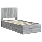 Bed Frame with Storage and Headboard Grey Sonoma 90 x 190 cm 3413988