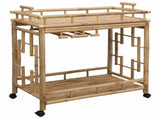 Wine Trolley with Wheels Natural 85 x 50 x 93 cm Bamboo 42028241
