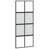Sliding Door with Hardware Set Black 90x205 cm Tempered Glass 3375973