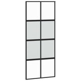 Sliding Door with Hardware Set Black 90x205 cm Tempered Glass 3375973