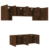 6 Piece TV Wall Units Brown Oak Engineered Wood 3216445