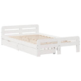 Bed frame without Mattress White 120x190 cm Small Double Solid Wood Pine 3309057