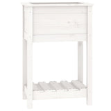 Planter with Shelf White 54x34.5x81 cm Solid Wood Pine 823753