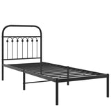 Metal Bed Frame without Mattress with Headboard Black 80x200cm 376591