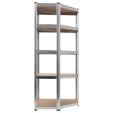 Storage Shelf Silver 75x75x180 cm Steel and MDF 144265