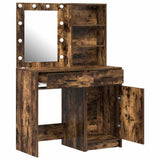Dressing Table Set with Drawer 2 pcs Smoked Oak Engineered Wood 3334276