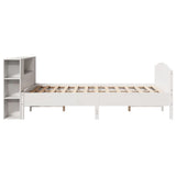 Bookcase Bed without Mattress White 140x200cm Solid Wood Pine 3323066