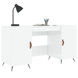 Desk High Gloss White 140x50x75 cm Engineered Wood 829518